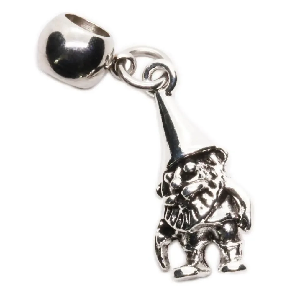 Gnomes Silver Dangle Charm Bead Gnome Pendant for Bracelet or Necklace